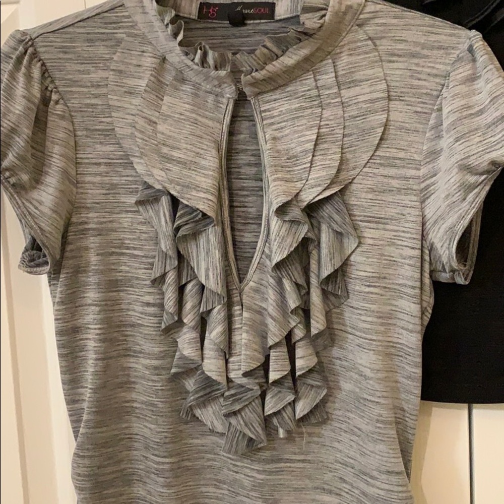 SOLD TWO Heart Soul Ruffled Collar Shirts - Picture 4 of 10